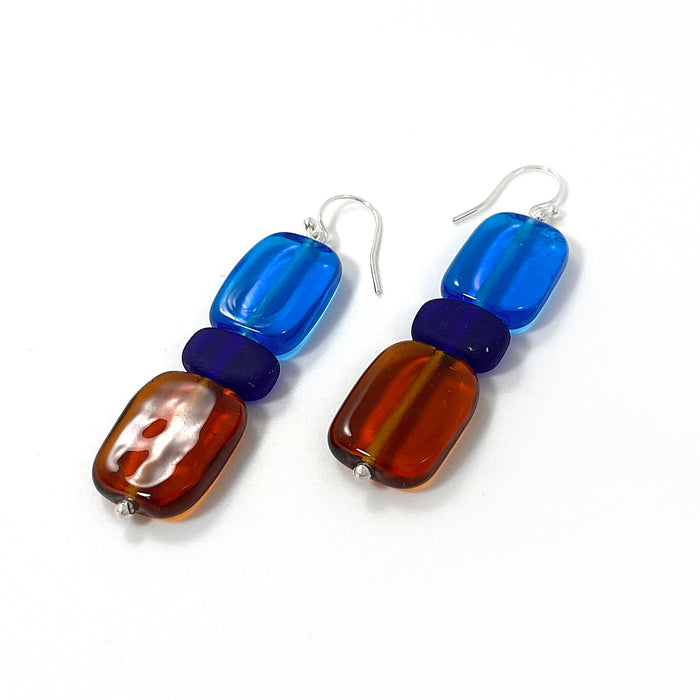 Chromatic Earrings - Blues/Amber