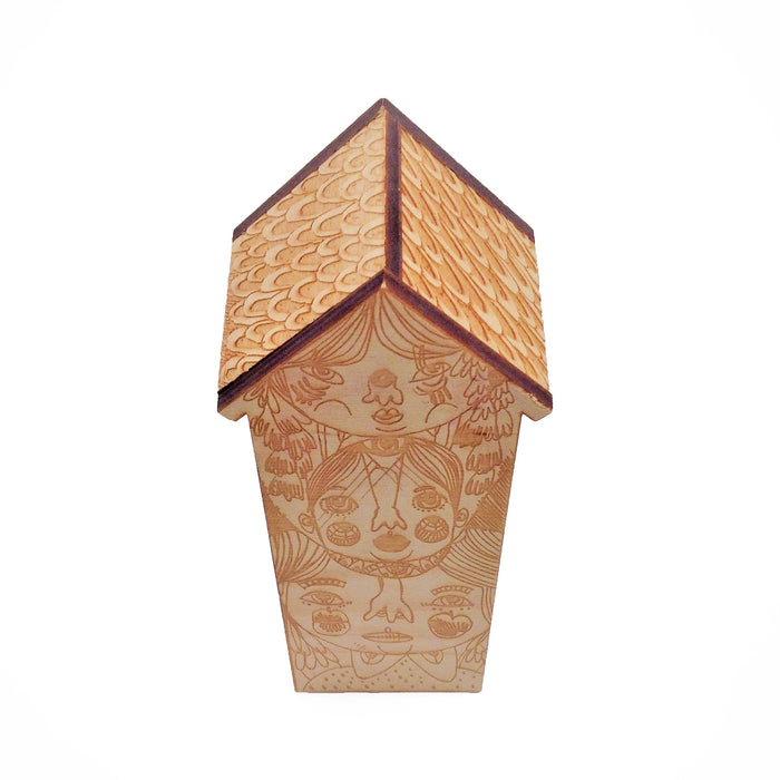 Etched Wood House (Floral)