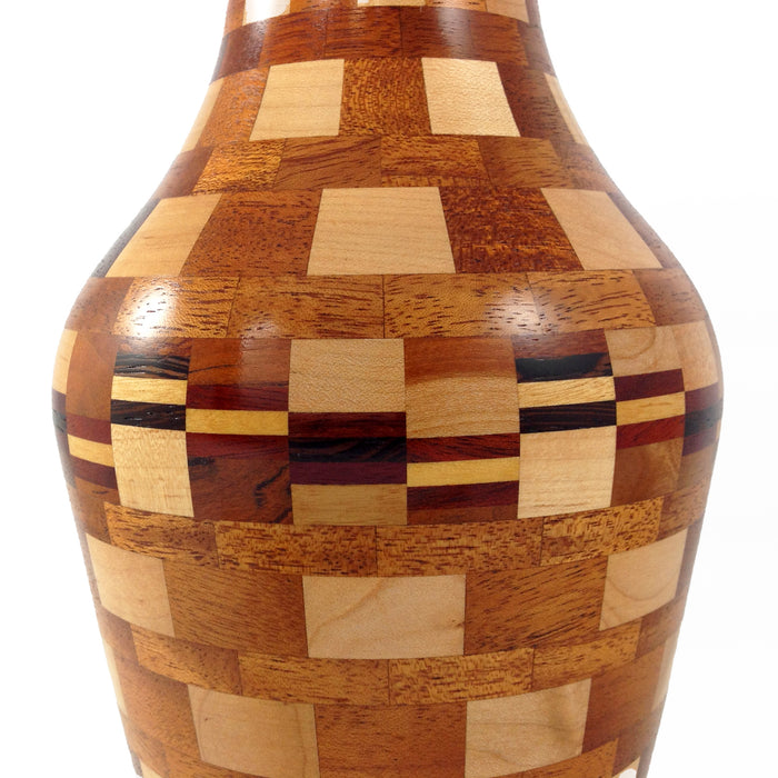 Checker Wood Vase