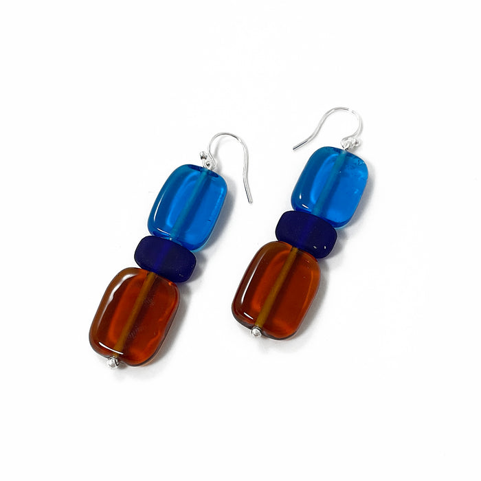 Chromatic Earrings - Blues/Amber