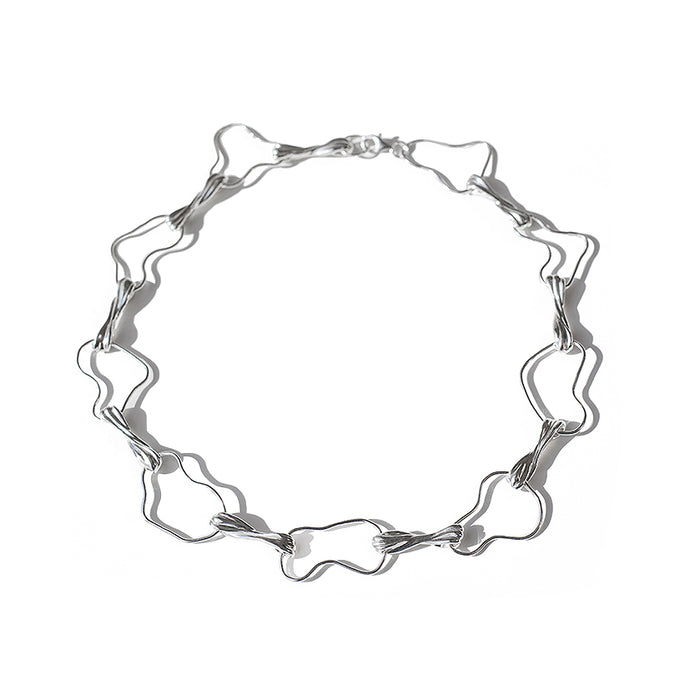 Sterling Silver Twists to Shapes Choker