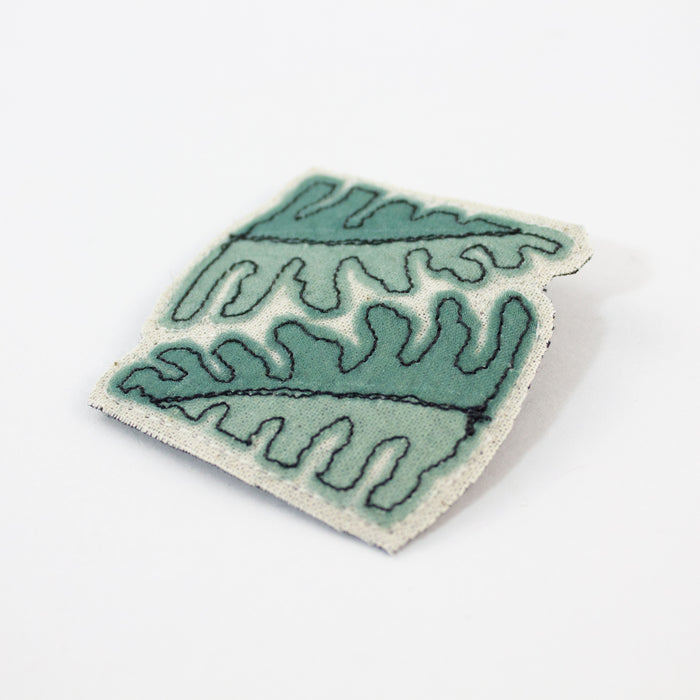 Embroidered Square Leaves Brooch