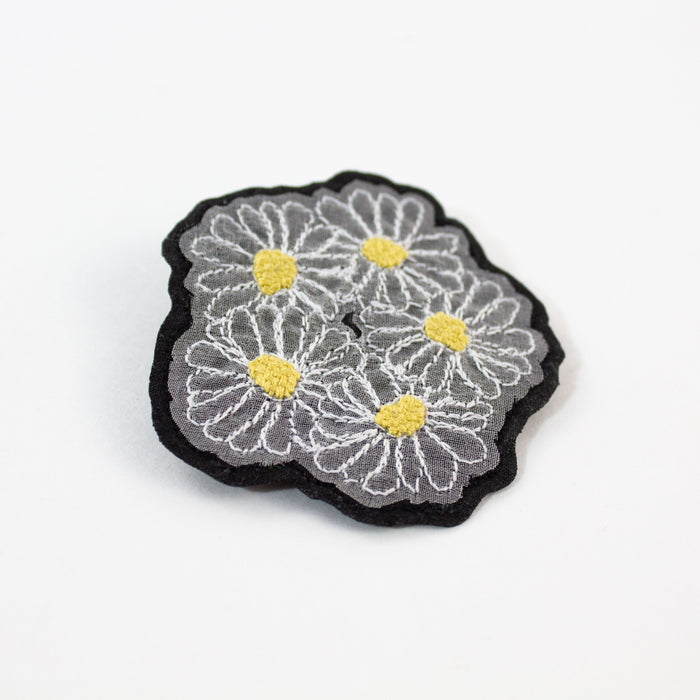 Embroidered Daisies Brooch