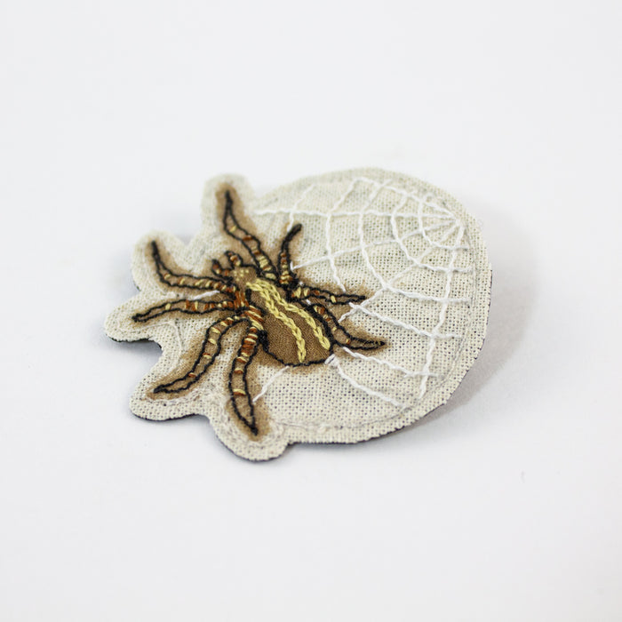 Embroidered Spider Brooch