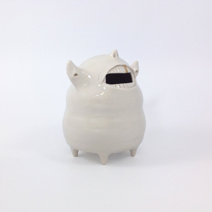 Creature Coin Bank in White Porcelain